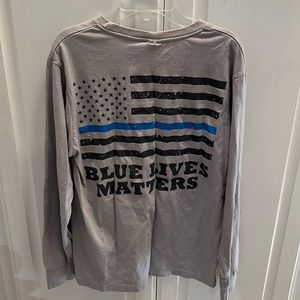 Spicy Tuna Blue Lives Matter Long Sleeve T Size Small
